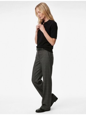 Koton Cepli Bol Paça Kemerli Ekose Kumaş Pantolon