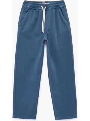 Koton Pamuklu Beli Bağcıklı Cepli Rahat Kesim Denim Pantolon
