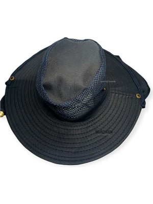 Mustran Enseden Korumalı Uv Güneş Şapkası - Unisex Outdoor Safari Şapka / Kamp Balıkçı Avcı Tarla