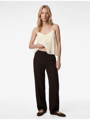 Koton Dantel Detaylı Kolsuz Şifon Bluz