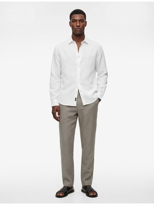 Koton Pamuklu Uzun Kollu Klasik Yaka Slim Fit Gömlek