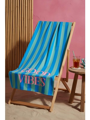 Good Vibes Çizgili Plaj Havlusu 70X150 cm