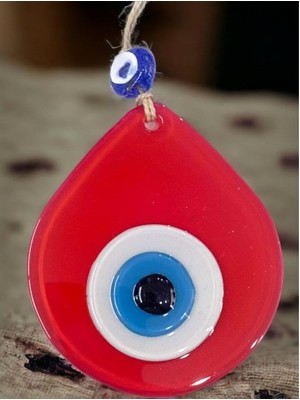 Derin Stok Orta Boy Kırmızı Damla Desen Nazar Boncuklu Duvar Dekoru