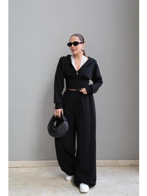 Purple By Banu Siyah Dantel Detay Eşofman Takım