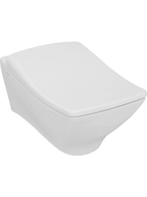 Serel - Wave Asma Klozet 56,5 cm Beyaz Soft Kapak Dahil Outlet - 3011ADS110H-