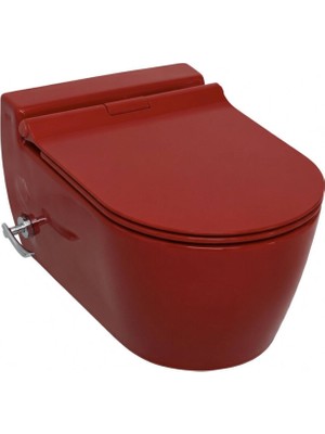 Serel - Sapphire Kırmızı Asma Klozet (Bataryalı) Slim Kapak Dahil Outlet - SP58STL530H-