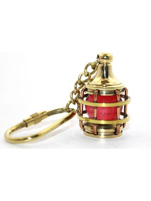 Nuveden Ieg™ Pirinç Kırmızı Gaz Lambası Tasarımlı Anahtarlık
