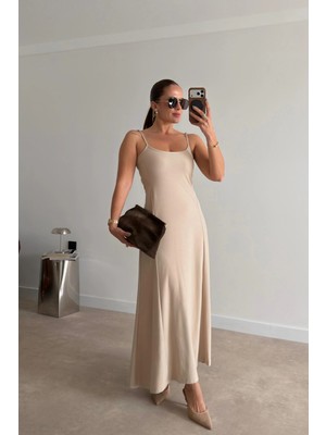 Purple By Banu Bej Askılı Maxi Elbise