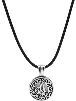 Tesbihane Kişiye Özel Isim Yazılı Üzeri Tuğra Temalı 925 Ayar Gümüş Cevşen Kolye