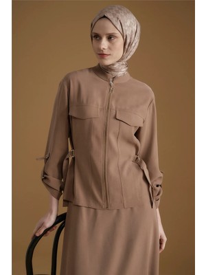 Armine Tensel Karışımlı Takım Camel
