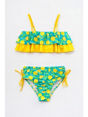 Beniizle Desenli Kız Çocuk Bikini Takımı