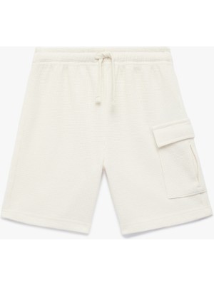 Koton Cep Detaylı Pamuk Karışımlı Beli Lastikli Kargo Şort