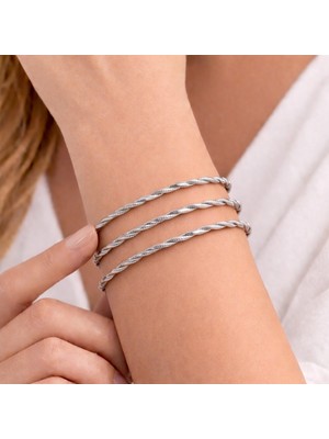 Gekas Kuyumculuk 925 Ayar 3 Adet Gümüş 7 Gram Burma Bilezik