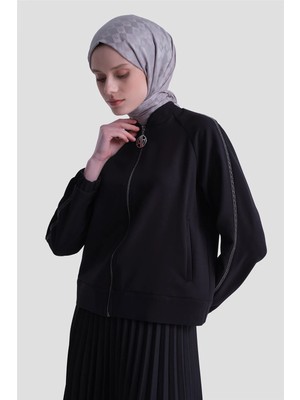 Armine Bomber Ceketli Takım Siyah