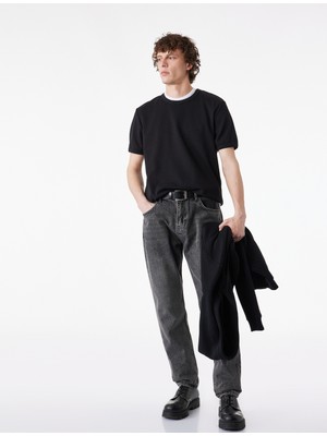 Koton Kısa Kollu Biyeli Pamuklu Bisiklet Yaka Slim Fit Tişört