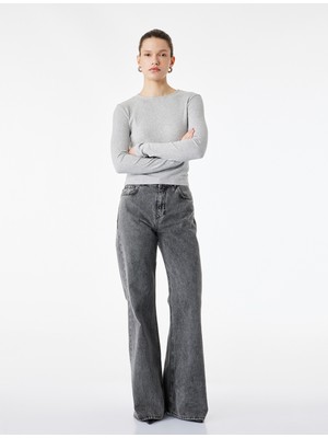 Koton Slim Fit Uzun Kollu Bisiklet Yaka Basic Tişört