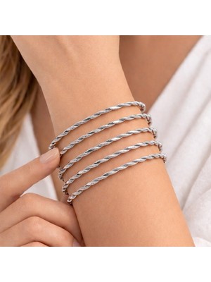 Gekas Kuyumculuk 925 Ayar 5 Adet Gümüş 7 Gram Burma Bilezik