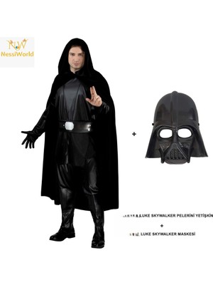 NW NessiWorld Luke Skywalker Pelerini Yetişkin ve Maskesi