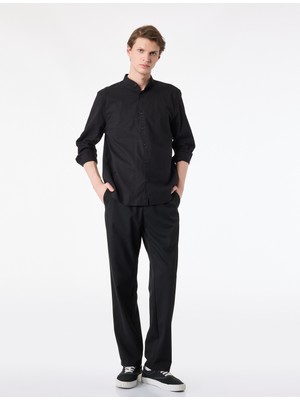 Koton Regular Fit Uzun Kollu Pamuklu Hakim Yaka Gömlek