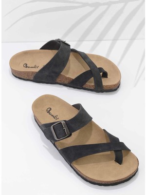 Bambi Kadın Terlik Siyah Mikanos Suni Deri Günlük Kullanım İçin Rahat ve Şık