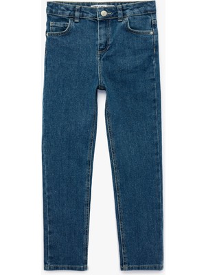 Koton Beli Ayarlanabilir Lastikli Cepli Denim Pantolon