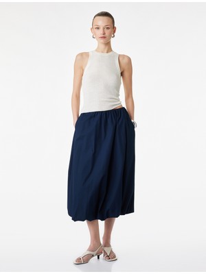 Koton Pamuklu Poplin Midi Boy Balon Etek