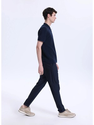 Fabrika Bağlamalı Bel Duble Paça Jogger Lacivert Erkek Pantolon F6SM-PNT 2500