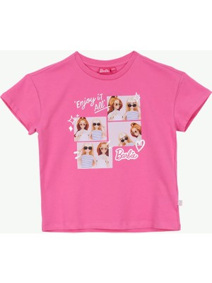 Barbie Fuşya Kız Çocuk Baskılı T-Shirt BRB6SG-TST6434