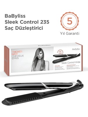 BaByliss Sleek Control 35 mm 235 Derece Turmalin Seramik Plaka Tarak Aparatlı Saç Düzleştirici Siyah ST397E