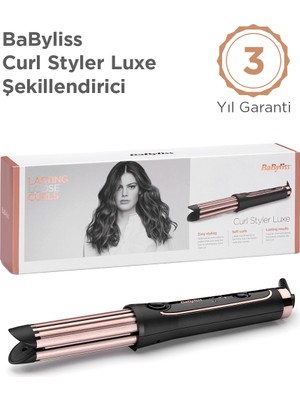 BaByliss Curl Styler Luxe 36 mm 200 Derece Kuvars Seramik Kaplama Plakalı Soğuk Hava Kanallı Saç Maşası C112E