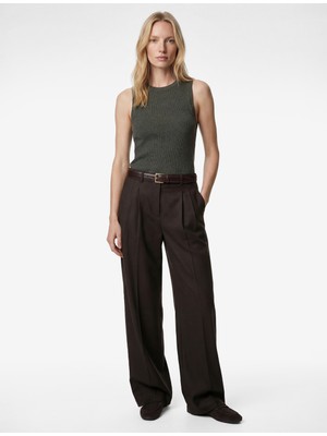 Koton  Viskon Karışımlı Bisiklet Yaka Triko Atlet