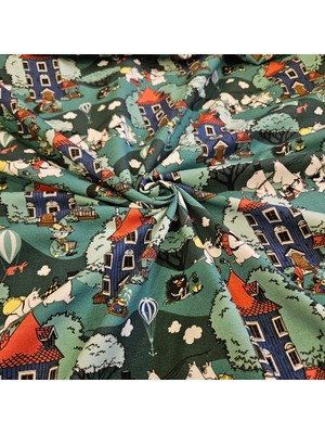 Kaf Kumaş Dijital Baskılı Penye Süprem Kumaş | %95 Pamuk %5 Elastan | Renkli