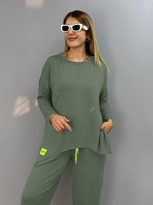 Mira Cotton Miracotton Kadın Iki Iplik Viskon Pamuk Kumaş Arma Detaylı Ikili Takım