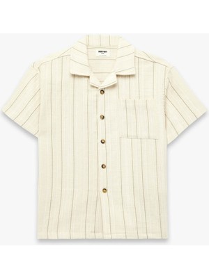 Koton 26YY59000297 Bej Erkek Çocuk Gömlek 6SKB60015TW