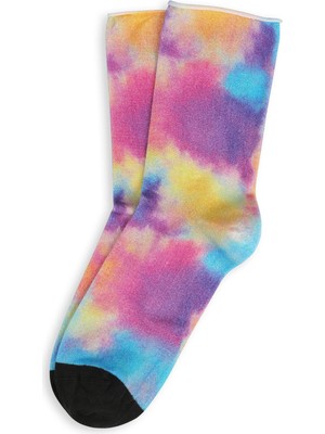 Bolero Kadın Roll Top Lastiksiz Batik Desen Soft Renkler