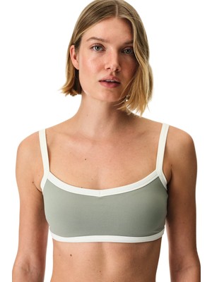 Penti Gri Kontrast Biyeli Çıkarılabilir Pedli Spor Sütyeni