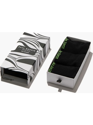 Paul Kenzie 3'lü Babet Çorap - All Black