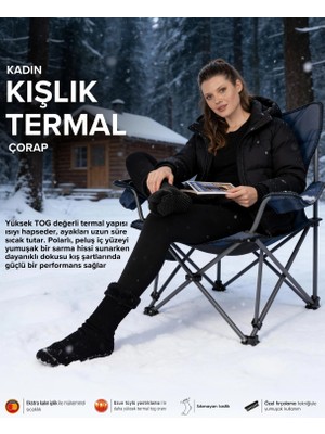 Mudomay Kadın Kışlık Termal Çorap Siyah
