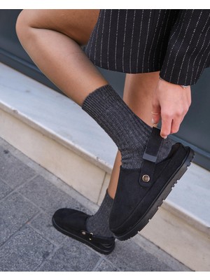 Bolero Kadın Merino Yün Çorap Antrasit