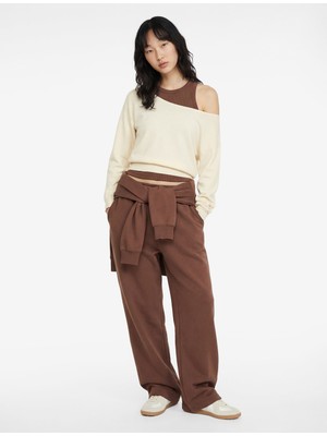 Koton Viskon Karışımlı Uzun Kollu Kayık Yaka Kazak