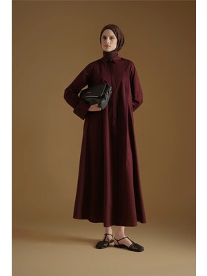 Armine Oversize Tunik Elbise Mürdüm