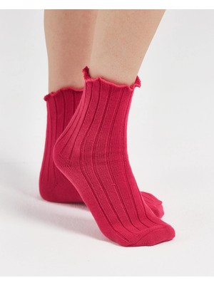 Bolero Kadın Fırfırlı Çorap Pembe