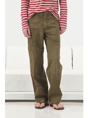 Giesto Yan Toka Detaylı Haki Kargo Pantolon