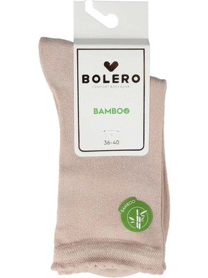 Bolero Kadın Premium Dikişsiz  Bambu Çorap Düz Vizon
