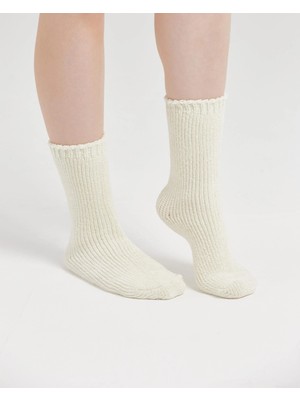 Bolero Kadın Kışlık Şönil Çorap Krem