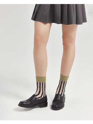 Bolero Kadın Japon Kore Tarzı Transparan Çorap Siyah Çizgili