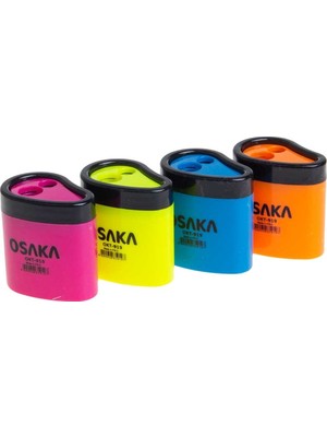 Osaka Çift Haneli Damla Kalemtraş 4'lü Mavi Turuncu Yeşil Pembe Renk Seçenekleriyle