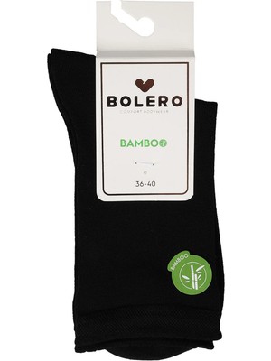 Bolero Kadın Premium Dikişsiz Bambu Çorap Düz Siyah 36-40 Beden Yumuşak ve Konforlu Kullanım