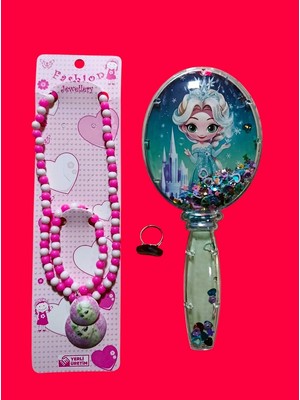 monicatime Elsa Set Saçtarağı+Kolye+Bileklik+1 Adet Yüzük