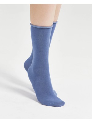 Bolero Kadın Roll Top Lastiksiz Bambu Çorap Indigo